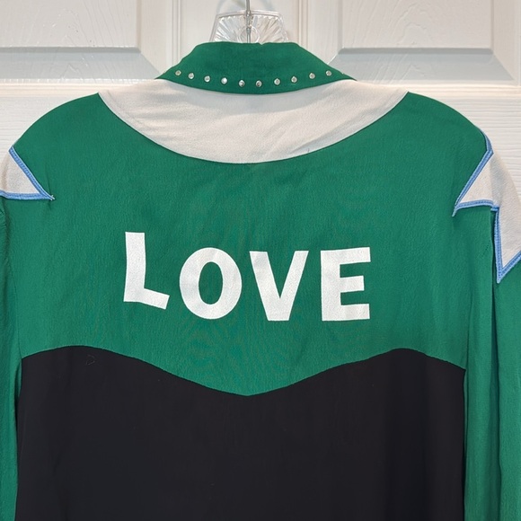 Maje Cloevi Embroidered Color Blocked Button Down Shirt Size Small - Picture 10 of 14